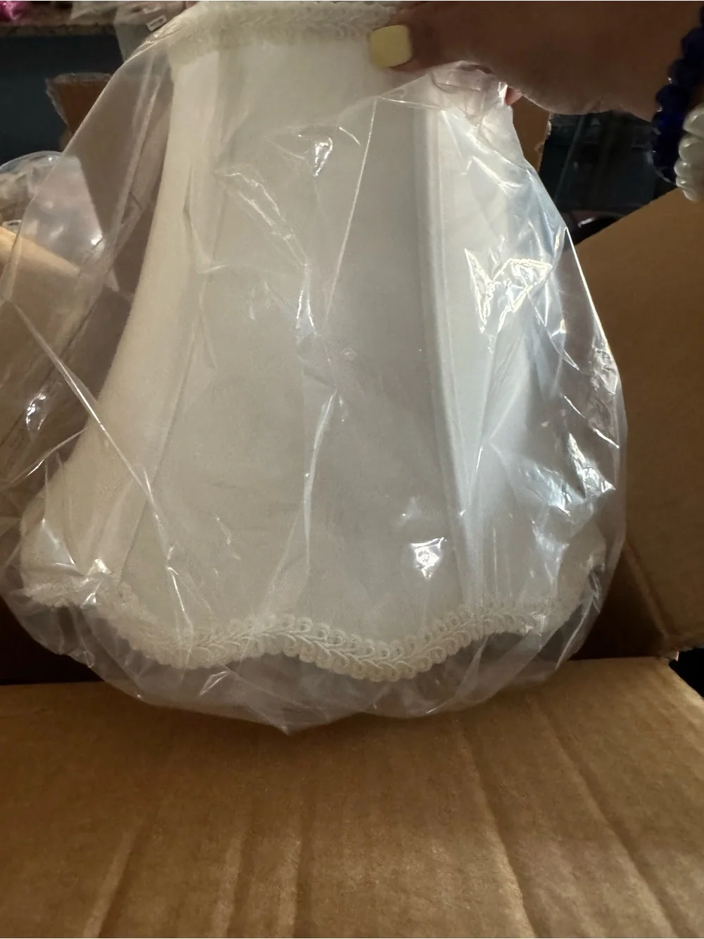 White Bell Lampshade, 6''X11.5''X9'', Solid Lamp Shade, Pack 1